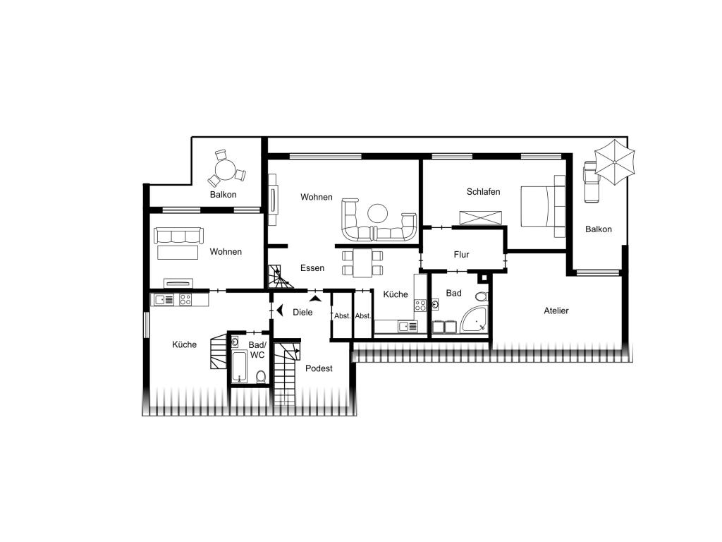 Mehrfamilienhaus: Grundriss Obergeschoss