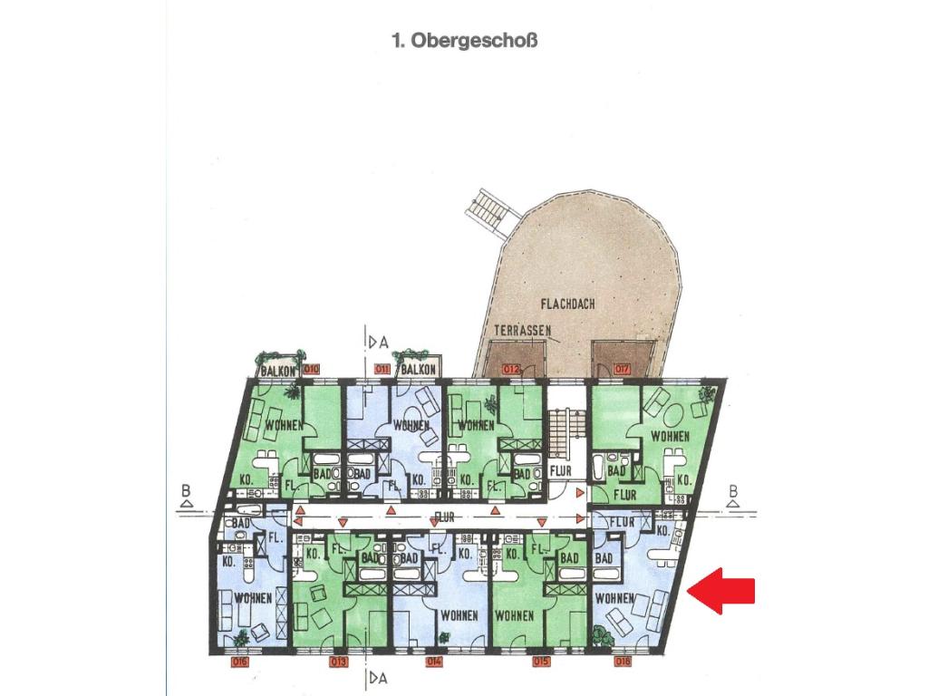 1 Zimmer Wohnung: Grundriss 1.OG