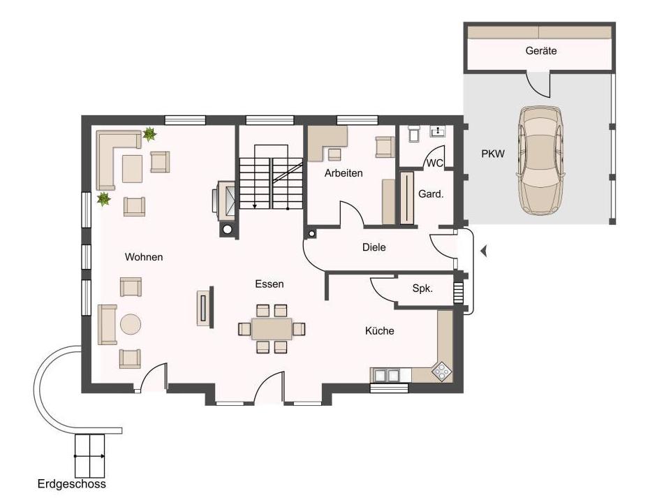 Einfamilienhaus: Grundriss Erdgeschoss