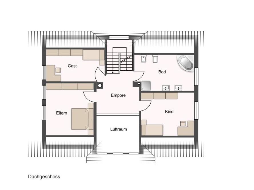 Einfamilienhaus: Grundriss Dachgeschoss