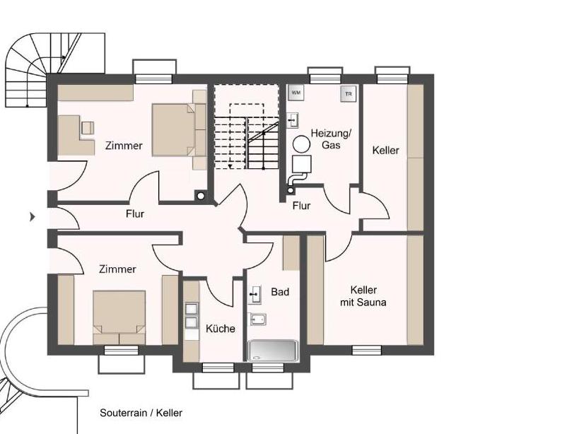 Einfamilienhaus: Grundriss Kellergeschoss / Souterrain