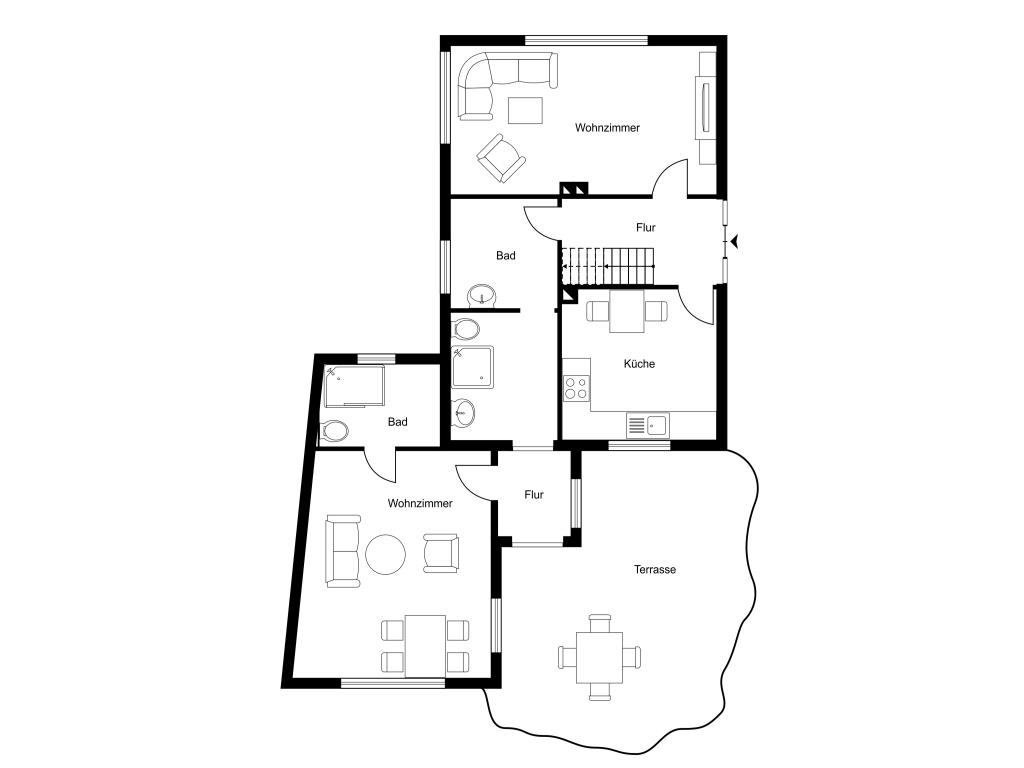 Einfamilienhaus: Grundriss Erdgeschoss