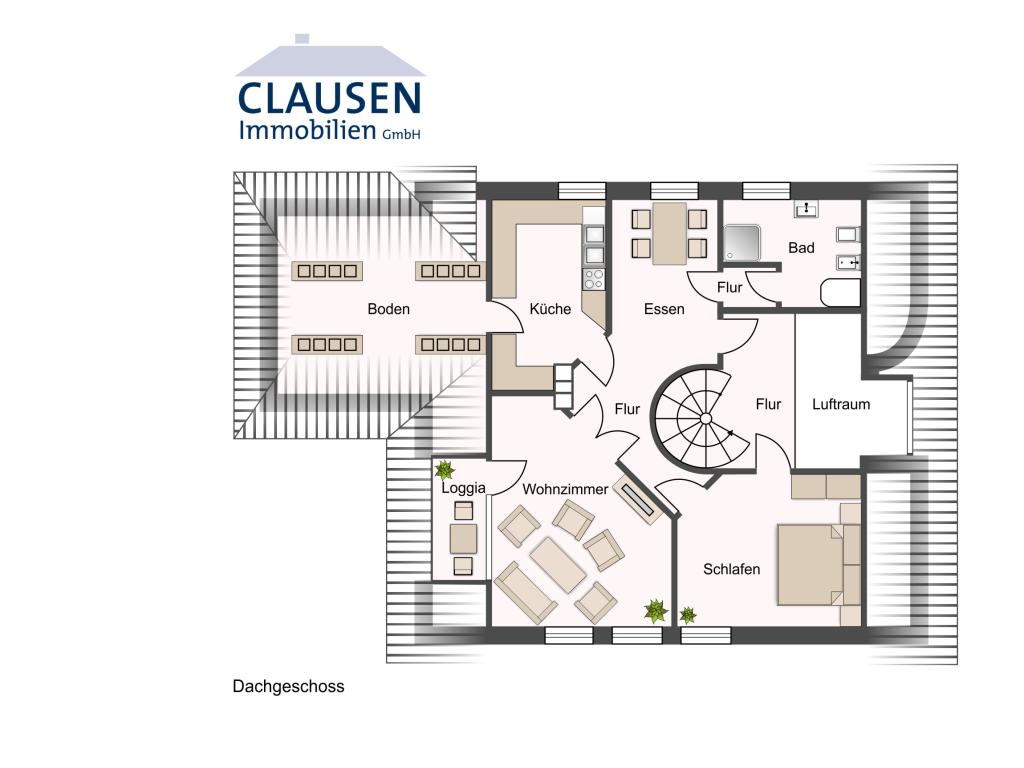 Einfamilienhaus: Grundriss DG (Einliegerwohnung)