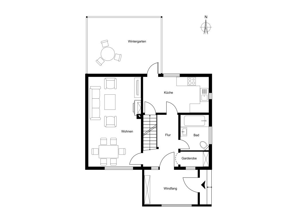 Doppelhaushälfte: Grundriss EG