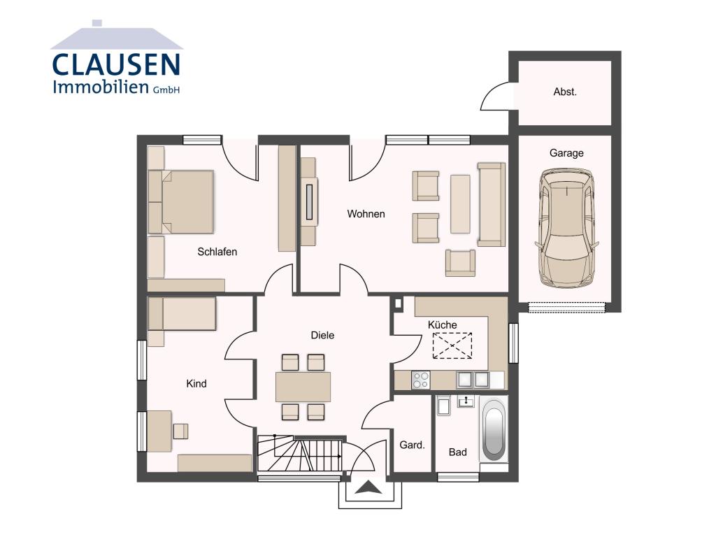 Einfamilienhaus: Grundriss Erdgeschoss